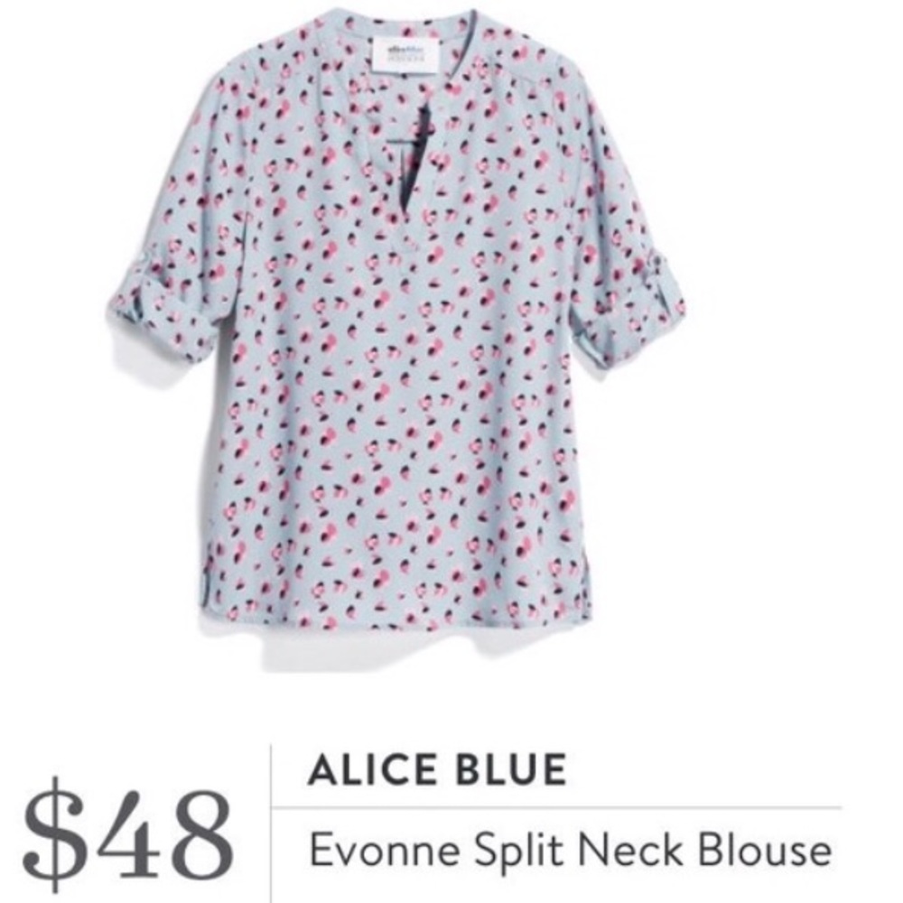 Alice Blue Evonne Split Neck Blouse